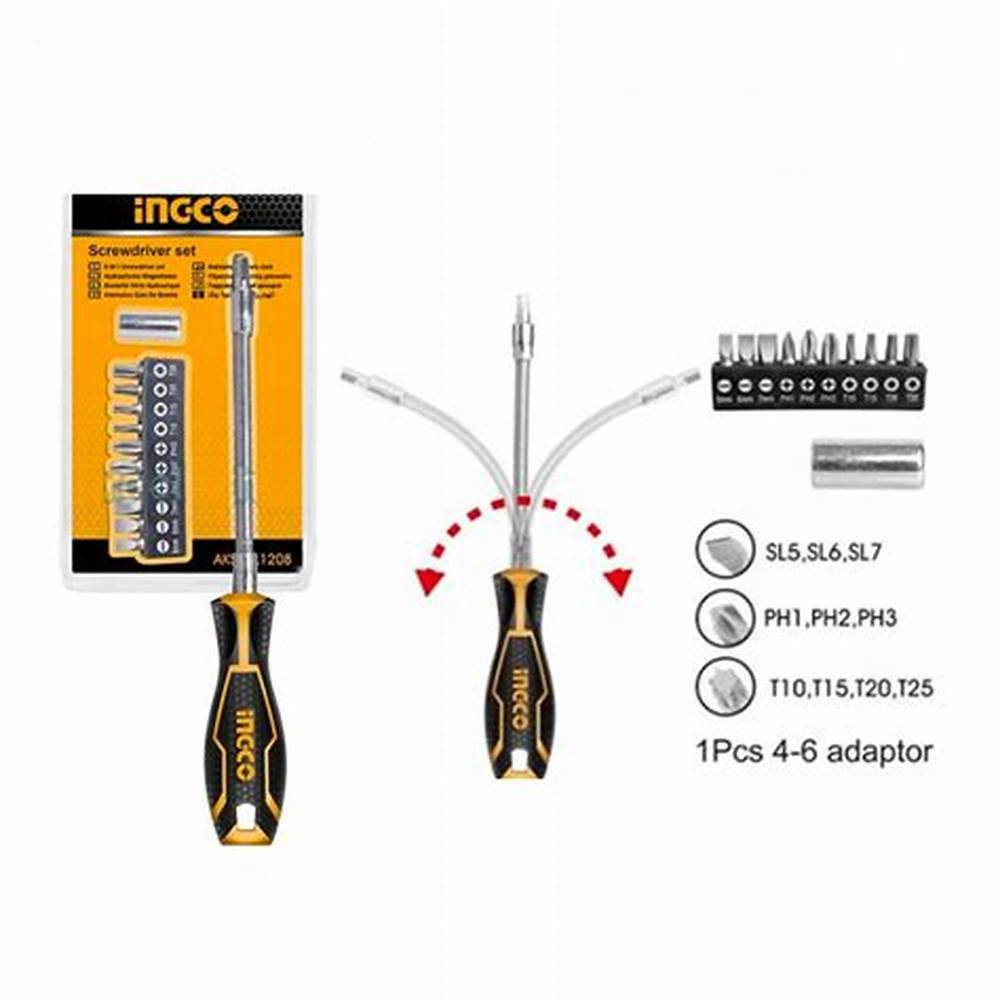 Cacciavite Flessibile Giravite Flex Porta Bussole 1/4 Lama Professionale  INGCO