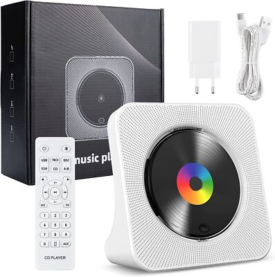 Tragbarer CD Player Bluetooth HiFi Lautsprecher UKW Radio Desktop-CD-Player NEU