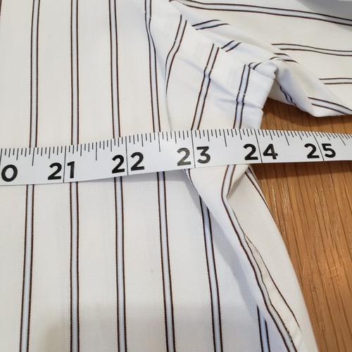 Banana Republic Button Up Dress Shirt Long Sleeve White Striped Men 17 XL Fitted - Picture 6 of 12
