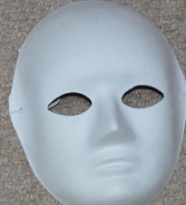 10 x Full Face White Mask Paint Craft Arts Plain Party Halloween Masquerade UK