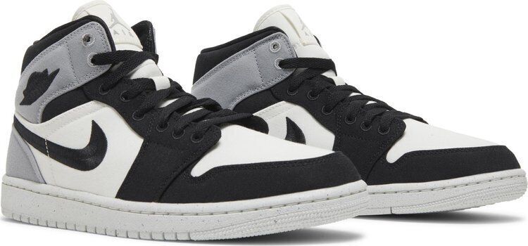 [DV0427-100] Кроссовки Nike Womens Air Jordan 1 Mid SE Sail черные /серо-стальные * НОВЫЕ*