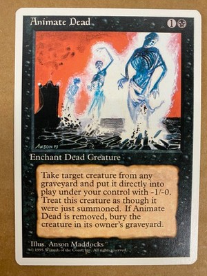 MTG 1x Animate Dead Core Set 4th Edition OLD SCHOOL Magic the Gathering x1 NM