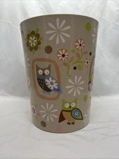 Cute Owl  Kids' Plastic Waste Paper Basket Garbage Can Kmart Essential Home