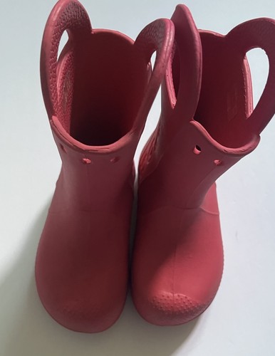 Kinder Crocs Pink Handle It Regenstiefel Größe C10