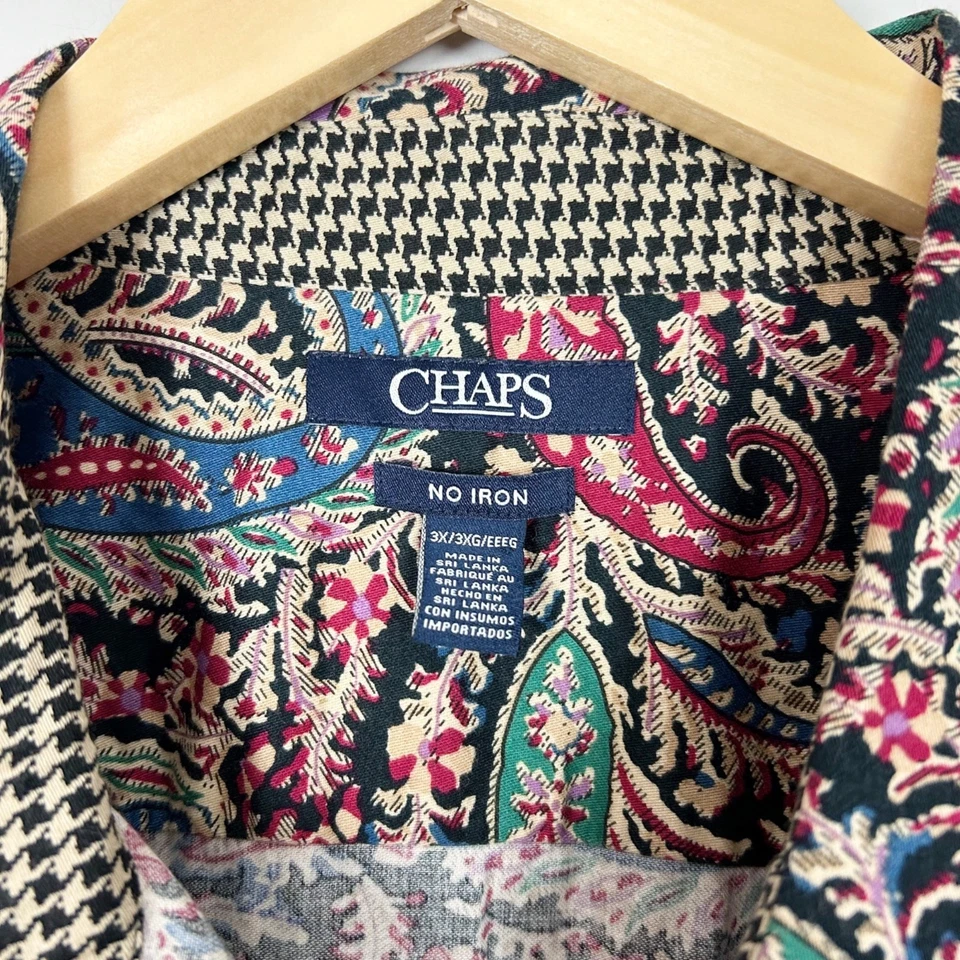 Camisa Chaps No Iron Paisley Abotonada Otoño Clásica Talla 3X Para Mujer Foto 4 de 4