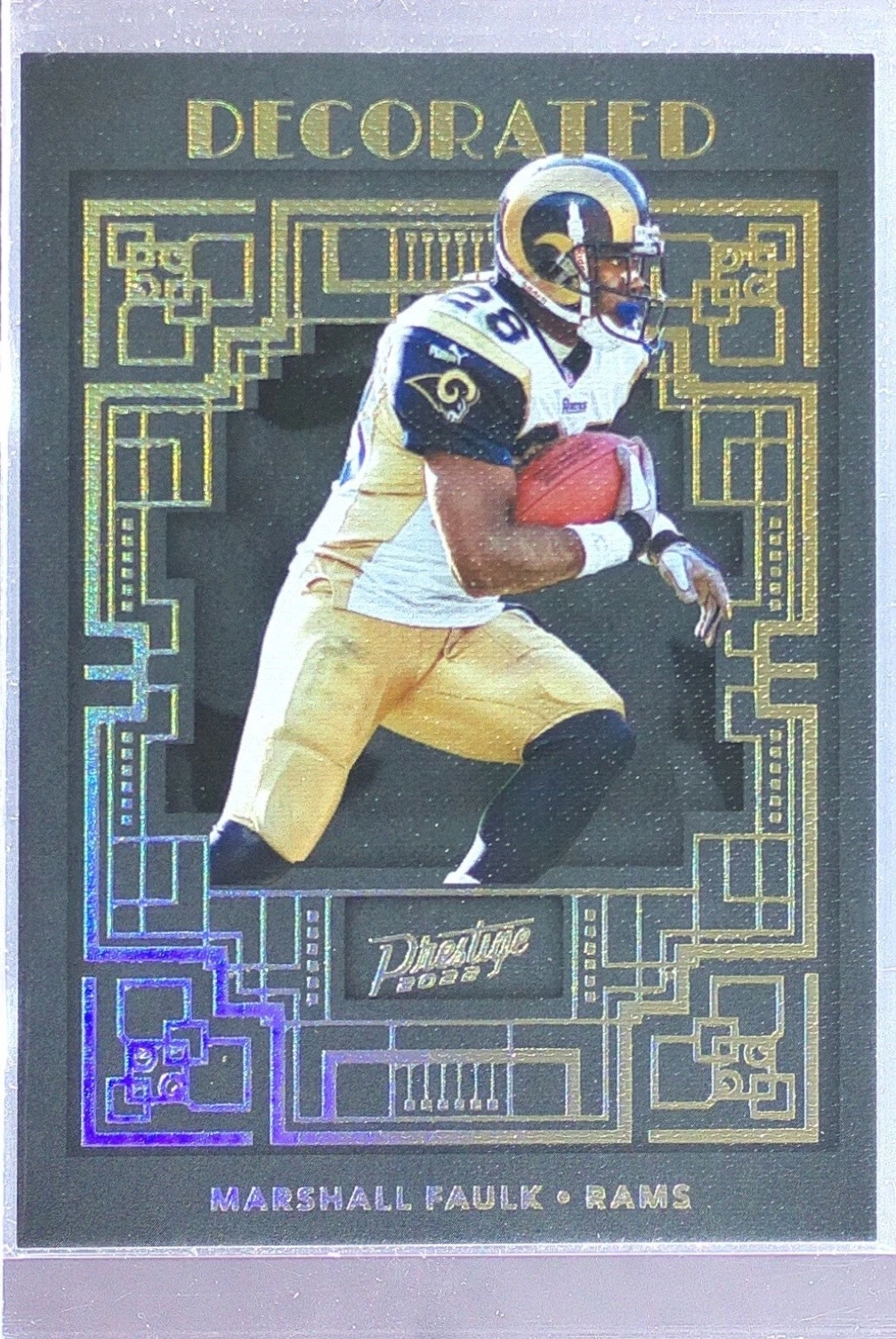 2022 Panini Prestige Marshall Faulk #DE-7 Rams Decorated