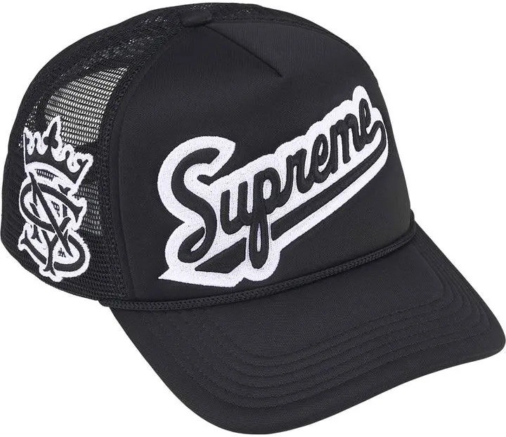 gajumaru　CDL TOKYO キャップS Supreme College Script Mesh Back 5 Panel Trucker Hat SS26 Brand