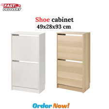 IKEA Bissa Shoe Cabinet With 2 Compartments 49x28x93 cm Storage Organiser