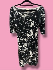J. Crew Black and White Floral Long Sleeve Sheath Dress