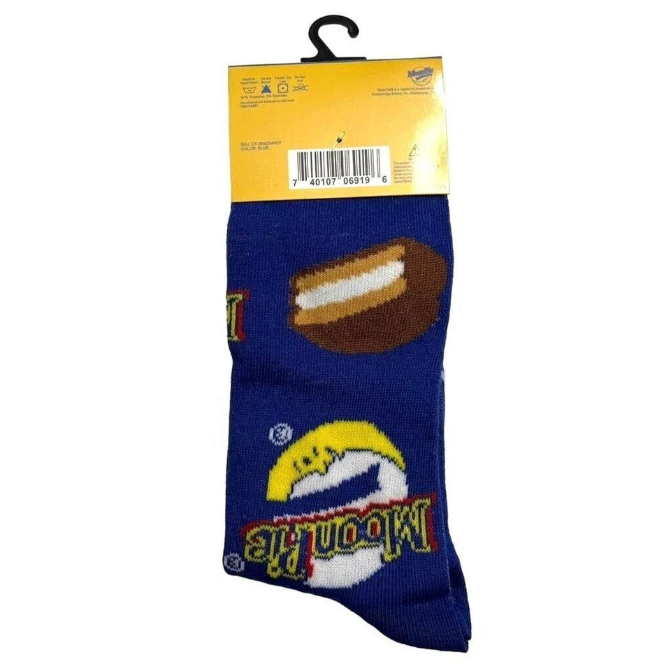 Calcetines Odd Sox Unisex Moon Pie Retro Novedad Crew Años 80 90 Azul Marrón Foto 4 de 4