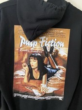 Pulp Fiction Movie Hoodie Black Double sided Sz M Graphic by Goodie Two Sleeves