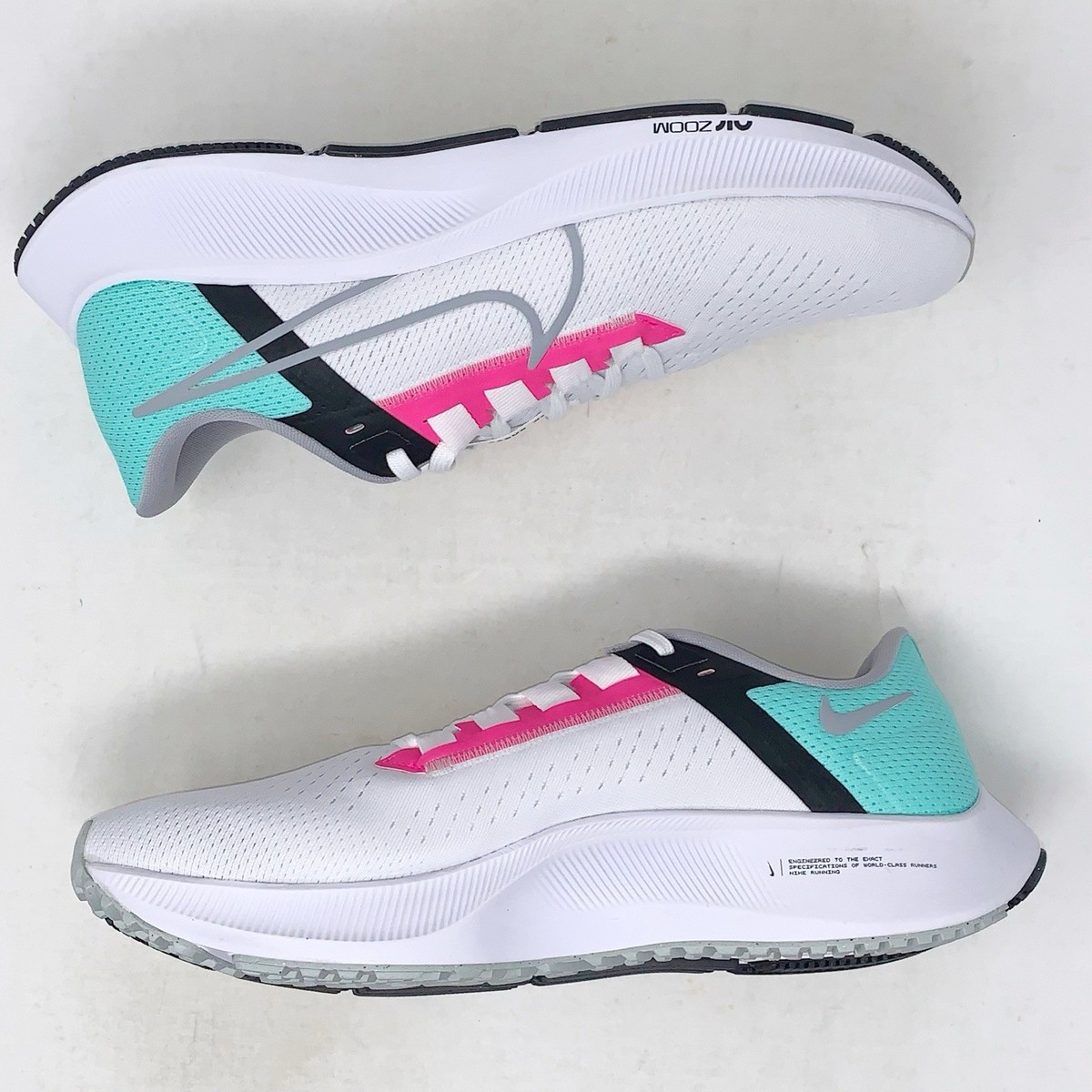 Nike Air Zoom Pegasus 38 CW7356-102 Men\'s White/Pink/Green Running Shoes NDD1003 Nike Running Shoe Air Zoom Pegasus 38 - White/Wolf Grey  main image 3