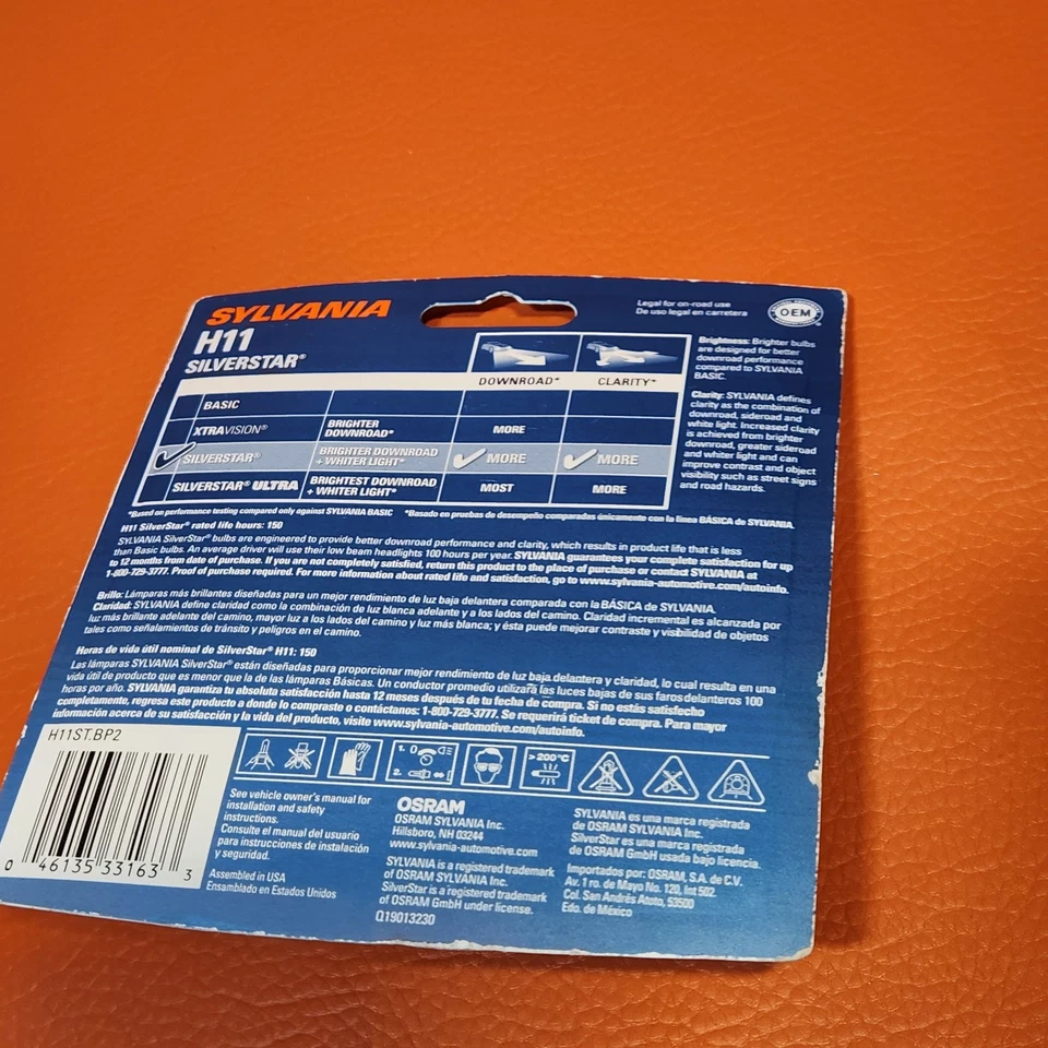 Bombillas halógenas de alto rendimiento Sylvania H11 SilverStar haz bajo 55W Foto 2 de 4