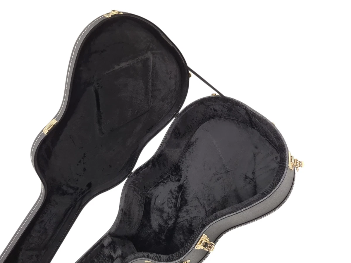 Westerngitarre Koffer Jumbo Gitarrenkoffer Hartschale Holzkern Leder Schwarz NEU