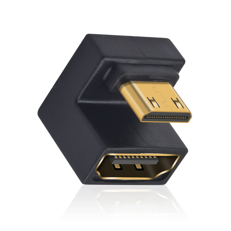 Hdmi Convert 8K 180 Degree Mini HDMI to HDMI Adapter, up Angle U-Shaped Mini Male to ...
