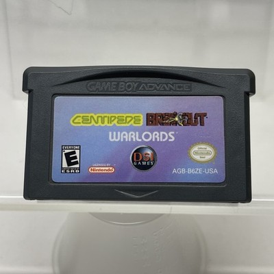 GBA Centipede Breakout Warlords Nintendo Game Boy Advance 3 in 1 Atari Arcade