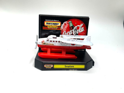 Matchbox Coca Cola Seaplane Diecast Airplane 3'' w/ Coke Display Vintage