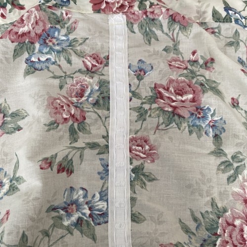 Vtg Priscilla Ruffled Lace Cafe Panel Curtain Floral Rose New 1980s 32x58 - Picture 5 of 9