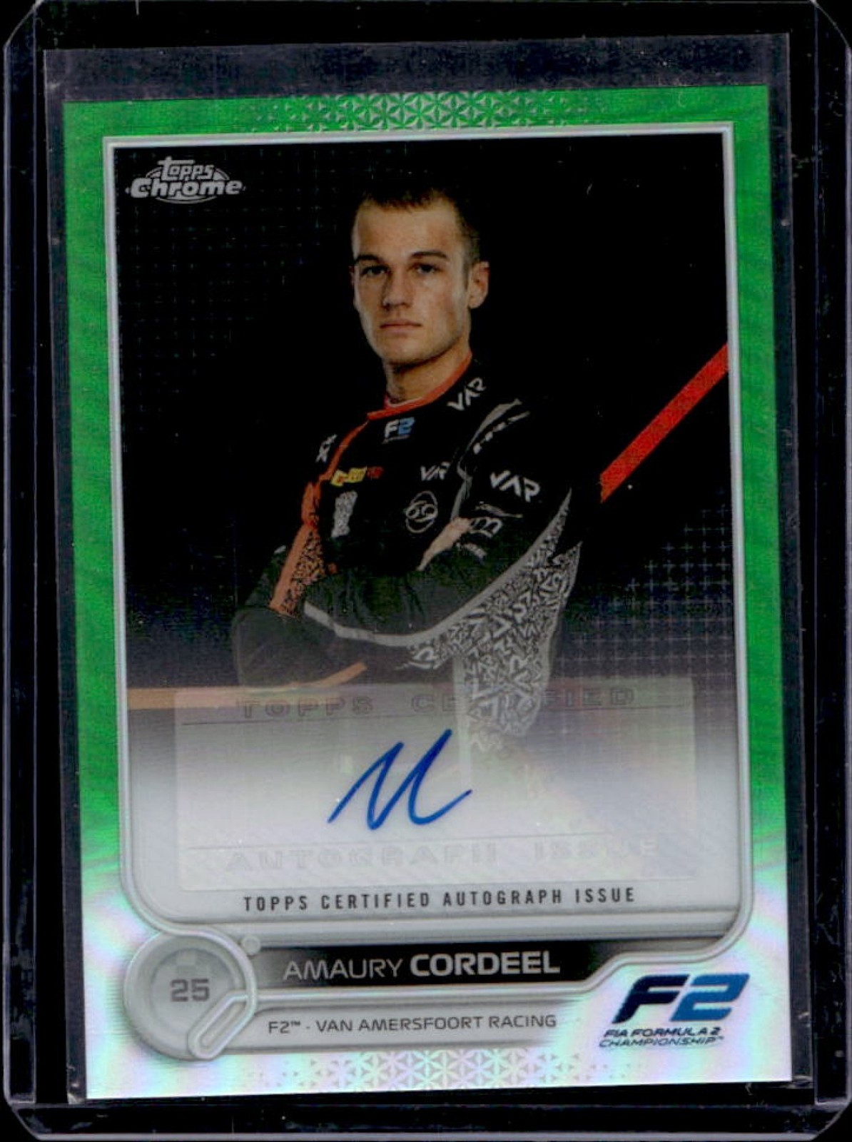 2022 Topps Chrome F1 Amaury Cordeel Auto Green Refractor #/99