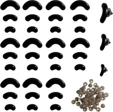 180 Pcs Black Arc Shape Safety Eyes, Plastic Craft Doll Eyes with Washers for...