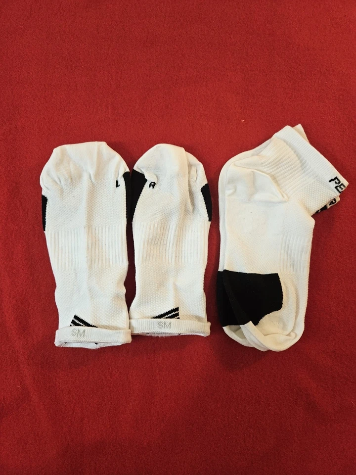 2 pares de calcetines de ciclismo iZUMi blancos perlados, talla PEQUEÑA Foto 2 de 3
