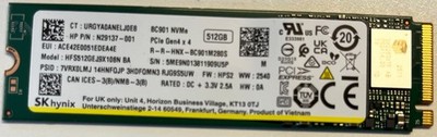 NVMe BC901 SSD M.2 Laufwerk, 512GB, SK hynix, Model : HFS512GEJ9X108N BA