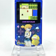 Nintendo Game Boy Color GBC Backlit Q5 IPS Mod Console Misty Psyduck Pokemon UV