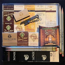 Vtg BILTMORE HOTEL Los Angeles Lot 18 Matchbook Matchcover Pencil Bottle Opener