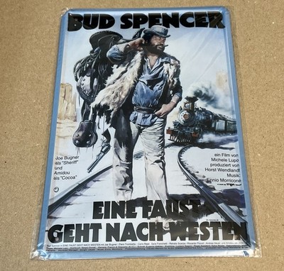 BUDDY GOES WEST German Movie Poster Sign Metal Tin Wall  12x8  Bud Spencer