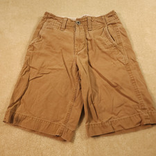 American Eagle Shorts Youth Boys Size 26 Brown Flat Front Cotton Logo Chino