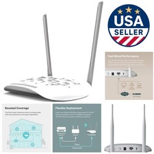 High-Speed TL-WA801N Access Point with Passive PoE  Dual Antennas - 30m Range