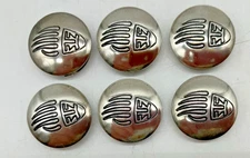 Lot 6 Vtg Southwestern Button Covers Bear Claw Metal Silver Tone 3/4" Tribal