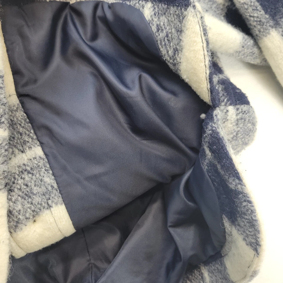 Camisa chaqueta Madewell Walton para mujer mediana azul a cuadros mezcla de lana de gran tamaño Foto 4 de 4