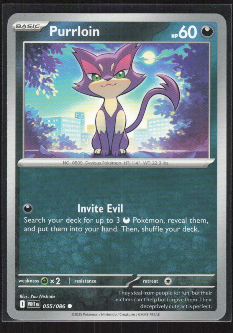 2025 Scarlet & Violet Series - White Flare Purrloin Common #55