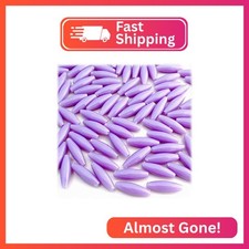 The Crafts Outlet 100-Piece Plastic Opaque Spaghetti Beads, 20mm, Lavender Purpl