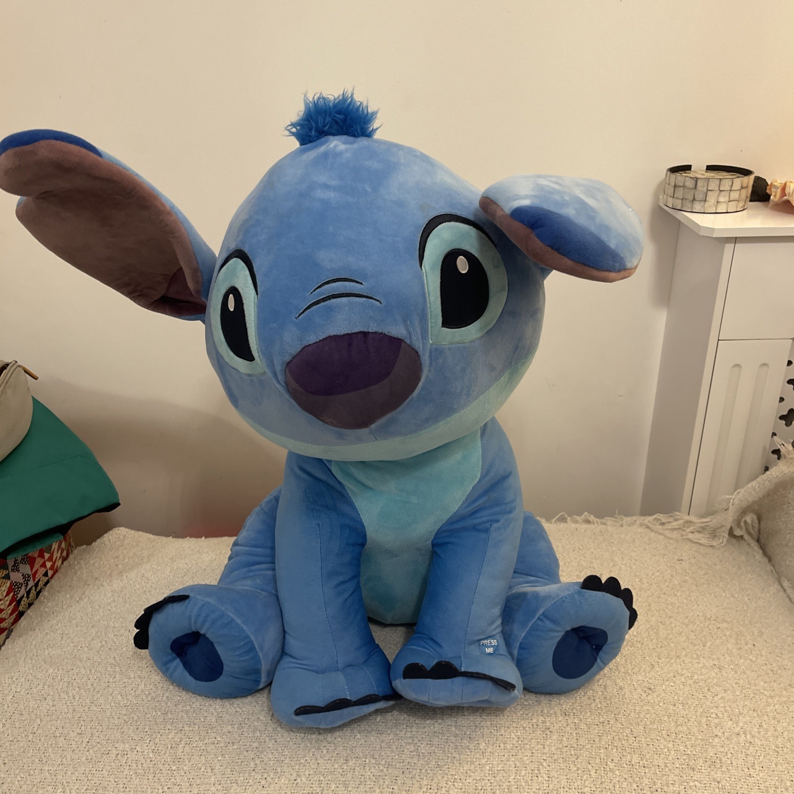 Disney Lilo & Stitch Stitch Large Plush Soft Toy with Hang Tag Press Me