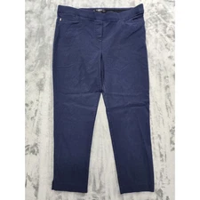89th + Madison Pants Womens XL Blue Textured Pull On Crop Skinny Leg Stretch