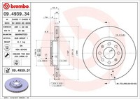 Brembo Bremsscheiben Ø284MM + BremsbelÄGe Vorne FÜR Fiat Punto EVO Grande Fiat
