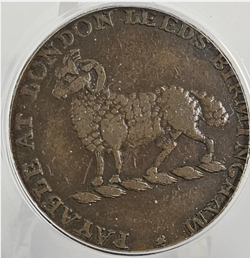 Gran Bretaña Conder Token Lion Ram For The Honor Londres Leeds Birmingham ANACS VF35 Foto 4 de 4