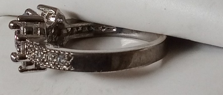 Silver Cocktail Ring Multicolor Round Gemstone Pr… - image 9