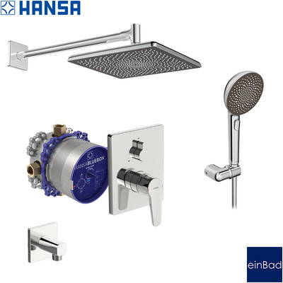 Hansa Polo Duschsystem Regendusche Unterputz Kopfbrause Bluebox Handbrause Bad