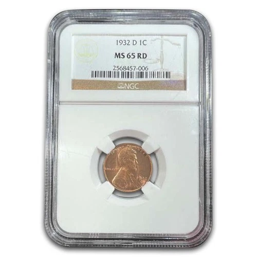 1932-D Lincoln Cent MS-65 NGC (Red)