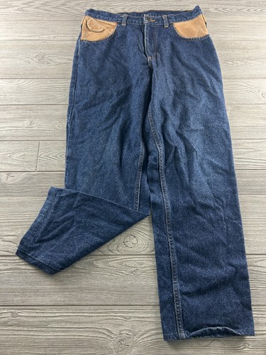 Australian Outback Collection Sydney Jeans 34x34 Men’s Leather Trim Vintage