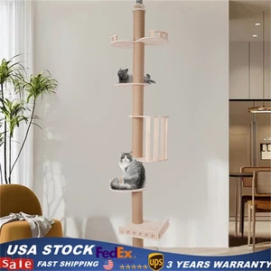 Plancher en bois pour plafond Tour de l'arbre de chat Natural Sisal Rope Scratching Post