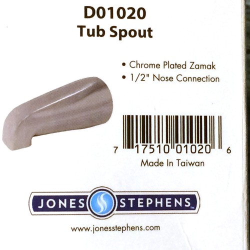 D01020 Tub Jones Stephon's Auslauf, verchromt Zamak, 1/2'' Nasenanschluss - Bild 1 von 3