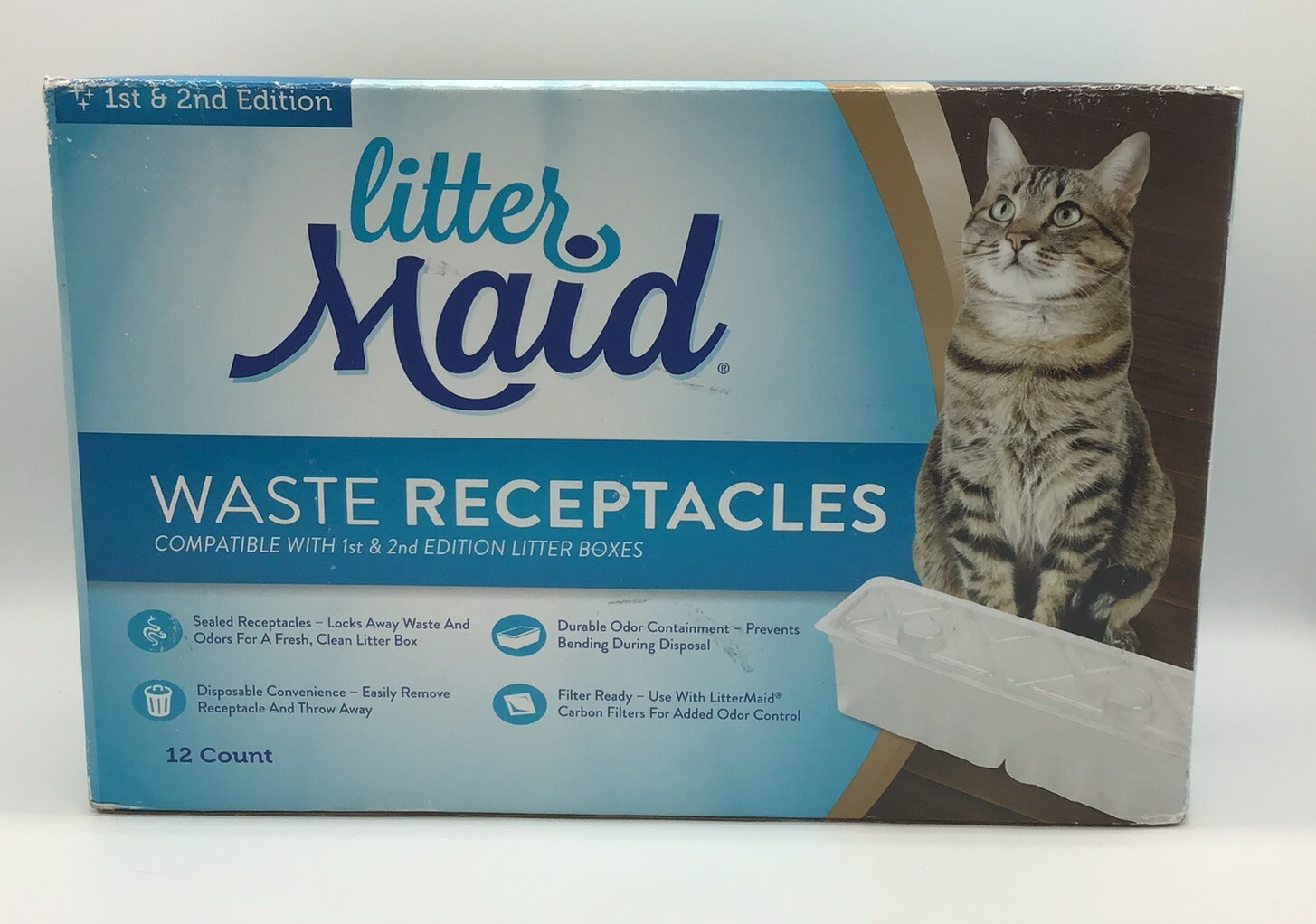 LitterMaid 1st and 2nd Edition Waste Receptacles Cat Litter Box, 12
