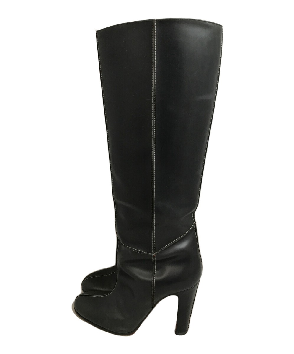 Christian Louboutin Size 37 Women's Round Toe Long Leather Boots