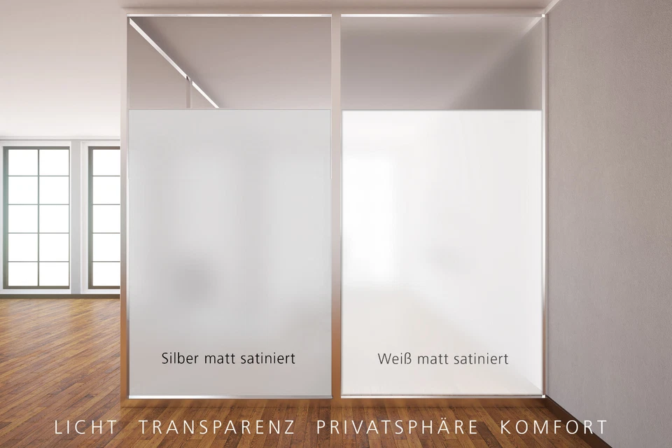 (17,97/m²) Milchglasfolie Glasdekor Fensterfolie Sichtschutz Tür Büro Dusche - Bild 2 von 4