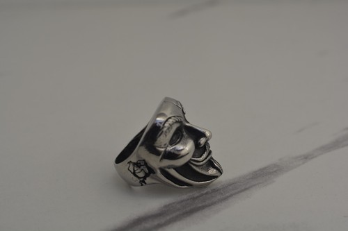 ANELLO ACCIAIO UOMO MASCHERA V PER VENDETTA ANONYMOUS TESCHIO MISURA 13 = 22 mm - Foto 5 di 9