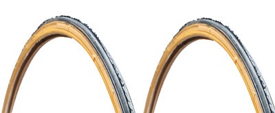 Fahrradreifen 27'''' x 1'''' (25-630) gelbe Wand Vintage Zickzack Rennrad Reifen Paar